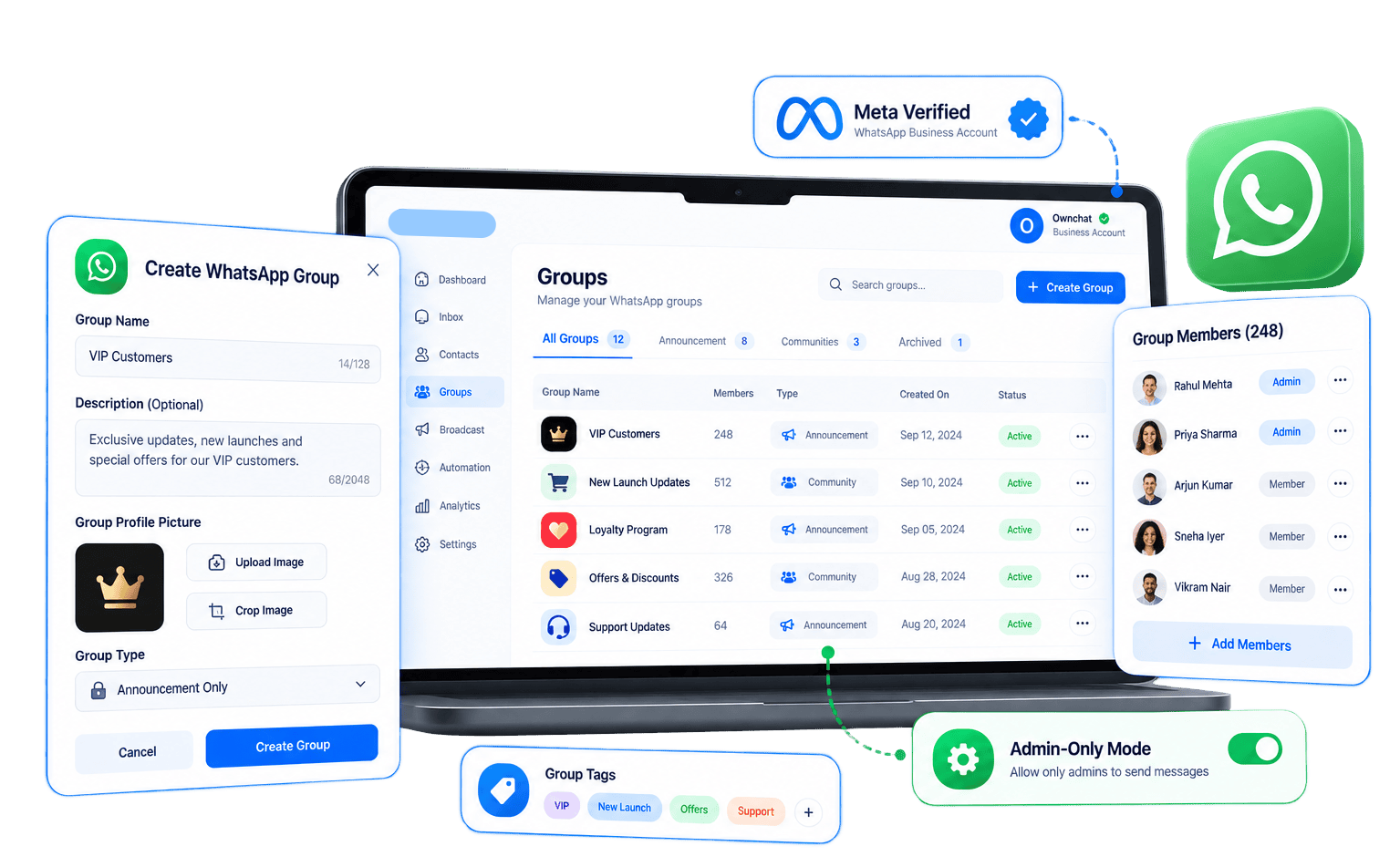 Create & Customize WhatsApp Groups Seamlessly
